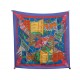 FOULARD HERMES ETENDARDS ET BANNIERES CARRE 90 CM SOIE VIOLET FAIVRE SCARF 530€