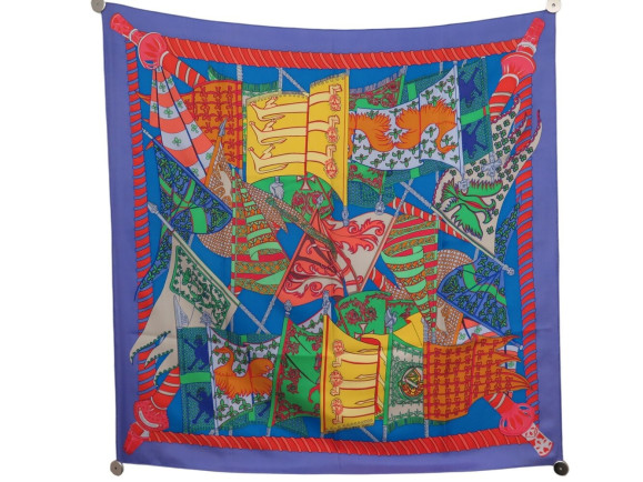 foulard hermes etendards et bannieres carre 90 cm soie