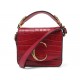SAC A MAIN CHLOE MINI C CHC19US193A CUIR FACON CROCO ROUGE BANDOULIERE BAG 1490€