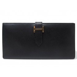 PORTEFEUILLE HERMES BEARN SOUFFLET EN CUIR EPSOM BOIR H039785CCQ0 WALLET 3200€