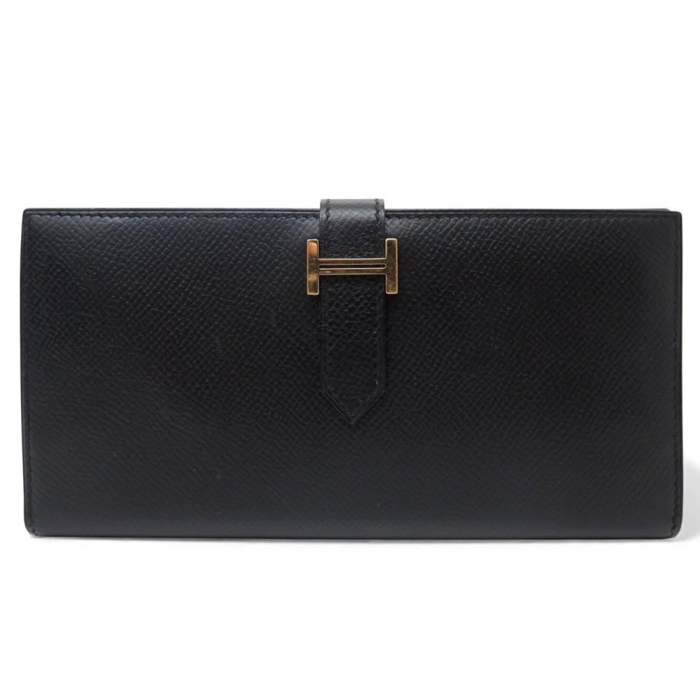 PORTEFEUILLE HERMES BEARN SOUFFLET EN CUIR EPSOM BOIR H039785CCQ0 WALLET 3200€