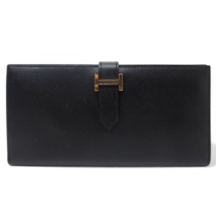 PORTEFEUILLE HERMES BEARN SOUFFLET EN CUIR EPSOM BOIR H039785CCQ0 WALLET 3200€