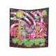 NEUF RARE FOULARD HERMES LA SOURCE DE PEGASE CARRE 90 CM SOIE NOIRE SILK SCARF