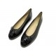 NEUF CHAUSSURES CHANEL BALLERINES LOGO CC CUIR G02819 38.5 CUIR NOIR SHOE 960€