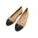 NEUF CHAUSSURES CHANEL BALLERINES LOGO CC CUIR G02819 37 EN CUIR BEIGE SHOE 960€
