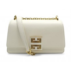 NEUF SAC A MAIN GIVENCHY 4G SMALL CUIR BLANC CHAINE DOREE BANDOULIERE BAG 2300€