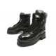 NEUF CHAUSSURES CHANEL RANGERS LACE-UP G39452 COMBAT BOOTS 39 EN CUIR NOIR 2550€