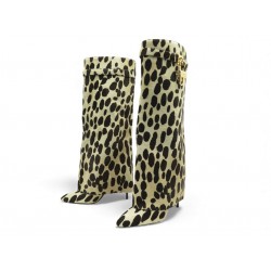 NEUF BOTTES A TALONS GIVENCHY SHARK EN POULAIN MOTIFS LEOPARD 40 BOOTS NEW 1950€