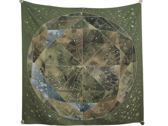 foulard hermes faubourg by night b. emery en soie