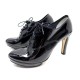 NEUF CHAUSSURES REPETTO NICOLAI 38.5 ESCARPINS RICHELIEU CUIR VERNI NOIR 395€