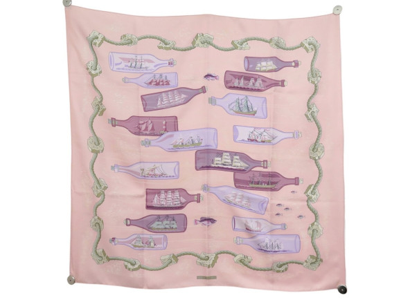foulard hermes bouteilles a la mer peron carre 90 cm