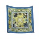 FOULARD HERMES LA VIE DU GRAND NORD HONORE CARRE 90 CM SOIE BLEU SILK SCARF 530€