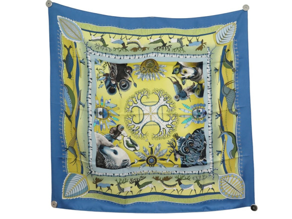 foulard hermes la vie du grand nord honore carre 90 cm