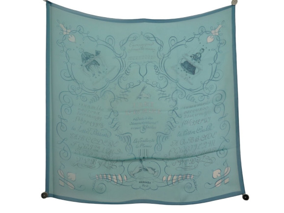 foulard hermes l'art d'ecrire en mousseline de soie