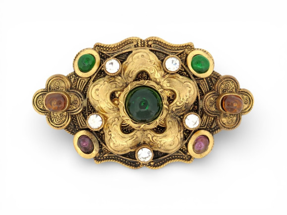  broche chanel gripoix 1984 pierres cabochon