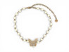 collier dior choker papillon perles en metal dore