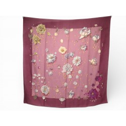 CHALE HERMES LA ROSEE FLEURS ROSES 140 CM EN CACHEMIRE & SOIE CASHMERE SHAWL