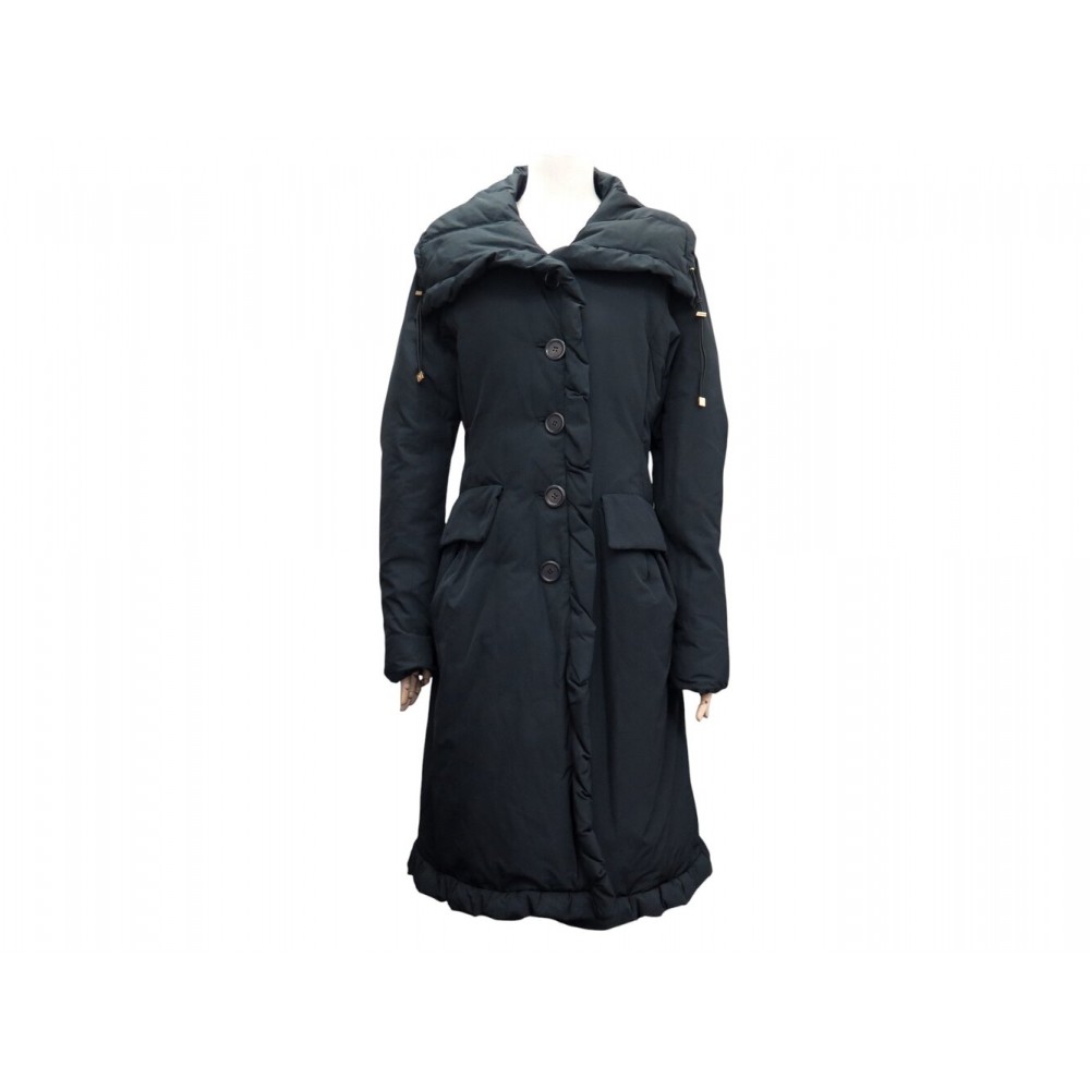 MANTEAU LOUIS VUITTON DOUDOUNE NOIRE AVEC CAPUCHE PUFFER LONG COAT M 38 3900€