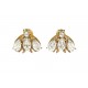 VINTAGE BOUCLES D'OREILLES CHRISTIAN DIOR ABEILLES A STRASS DORE BEES EARRINGS