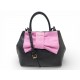 VINTAGE SAC A MAIN PRADA NOEUD CUIR NOIR ET ROSE BANDOULIERE HANDBAG PURSE 1850€