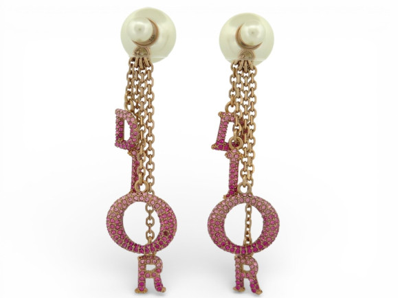 boucles d'oreilles dior tribales pendantes strass