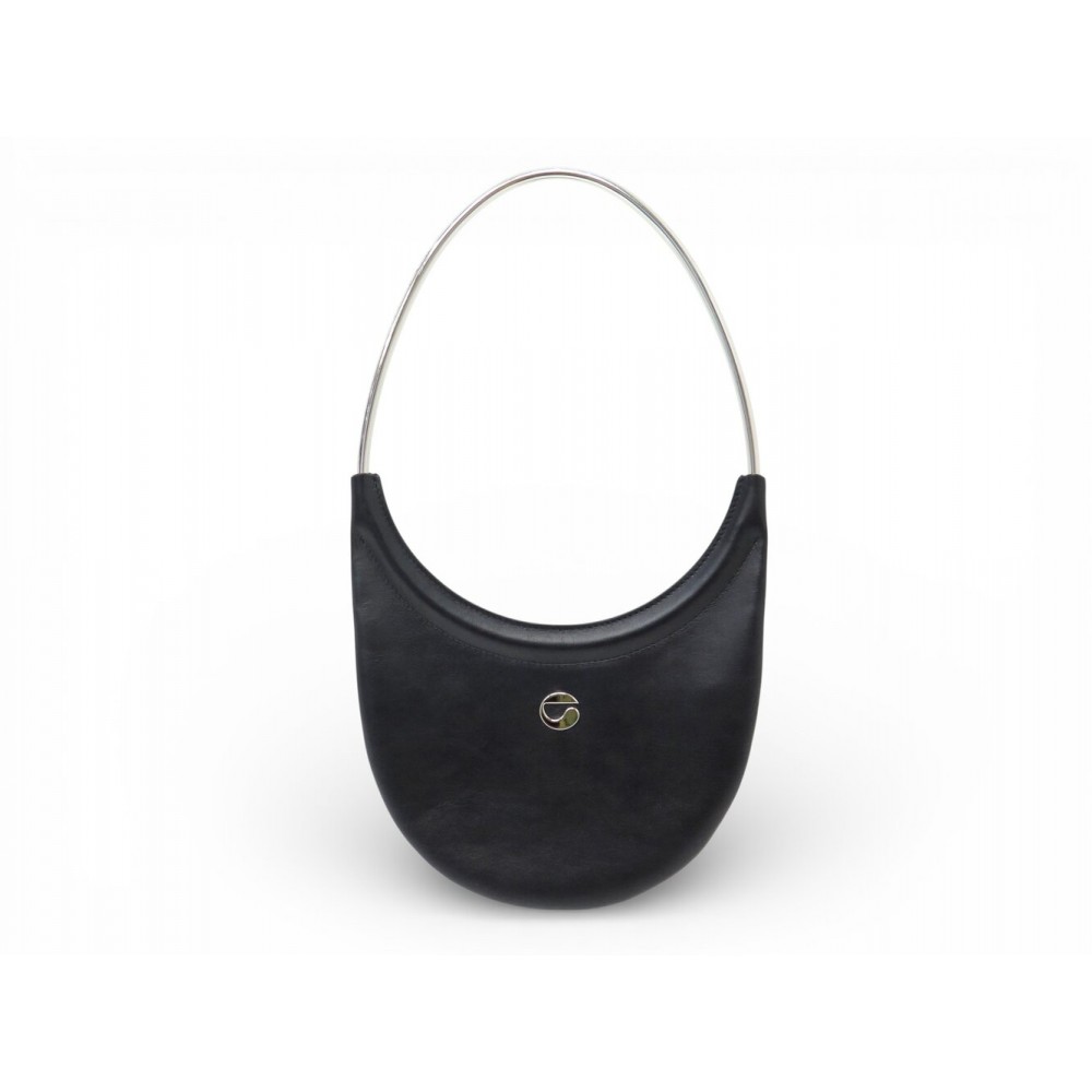 SAC A MAIN COPERNI SWIPE RING PORTE EPAULE ANSE METAL ET EN CUIR NOIR PURSE 500€