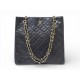 VINTAGE SAC A MAIN CHANEL CABAS SHOPPING EN CUIR MATELASSE NOIR HAND BAG 6500€