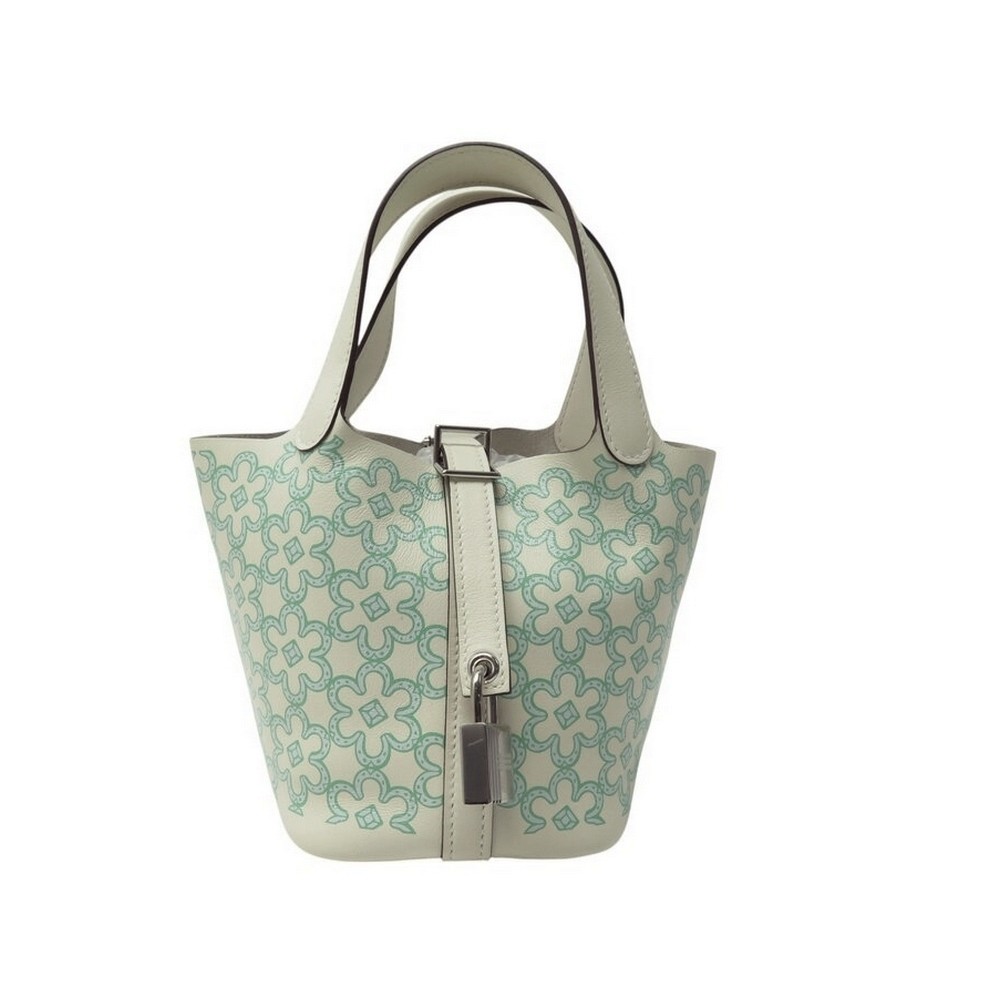 NEUF SAC A MAIN HERMES PICOTIN 14 LOCK MICRO LUCKY DAISY SWIFT NATA VERT PURSE