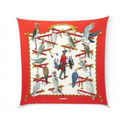 FOULARD HERMES PLISSE LES OISEAUX DU ROY CATY LATHAM CARRE 90 SILK SCARF 530€