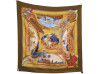 foulard hermes chasses exotiques carre 90 soie marron