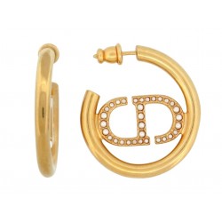 NEUF BOUCLES D'OREILLES DIOR CREOLES 30 MONTAIGNE PERLES HOOPS EARRINGS 420€