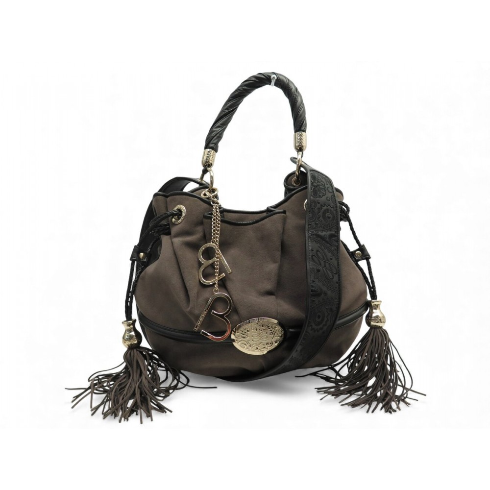 NEUF SAC A MAIN LANCEL BRIGITTE BARDOT A04801 DAIM TAUPE BANDOULIERE BAG 995€