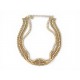 NEUF COLLIER DIOR CHOKER PERLES STRASS MULTIRANGS 38CM METAL DORE NECKLACE 650€