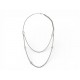 NEUF COLLIER DIOR SAUTOIR 30 MONTAIGNE LOGO CD 56CM METAL ARGENTE NECKLACE 870€
