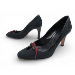 CHAUSSURES GUCCI NOEUD 147720 ESCARPINS TOILE MONOGRAMMEE SUPREME 36 37 FR 880€