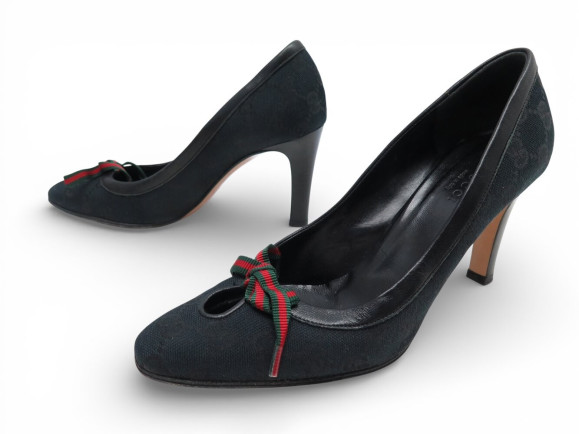 chaussures gucci noeud 147720 escarpins toile