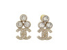 boucles d oreilles chanel avec logo cc metal et