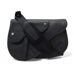 NEUF SACOCHE DIOR SADDLE HOMME 1ADPO095YMJ00NU CUIR GRAINE NOIR HAND BAG 2350€