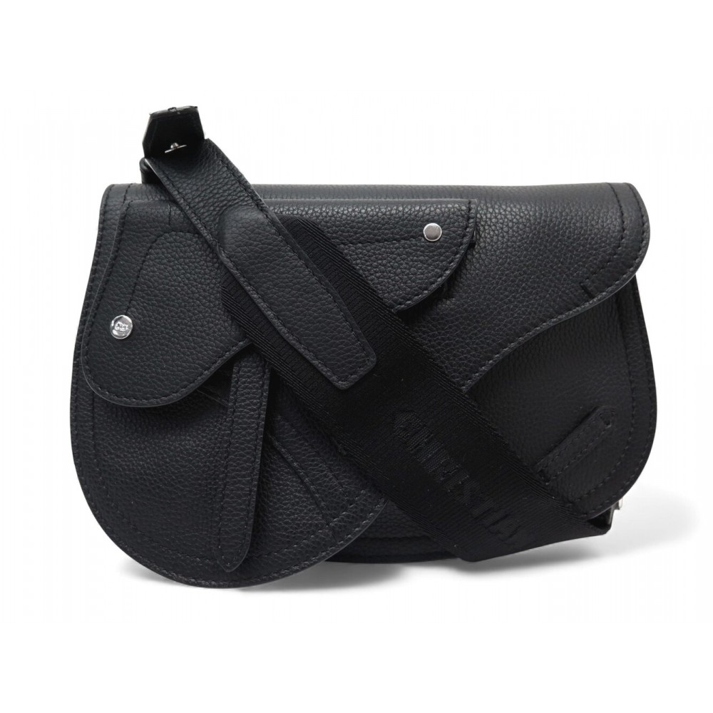 NEUF SACOCHE DIOR SADDLE HOMME 1ADPO095YMJ00NU CUIR GRAINE NOIR HAND BAG 2350€