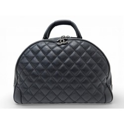 NEUF SAC A MAIN CHANEL BOWLING AIRLINES WEEKEND EN CUIR MATELASSE NOIR BAG 6900€