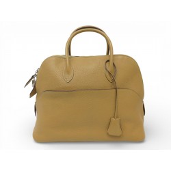 SAC A MAIN HERMES BOLIDE WEB 1923 30 CUIR CHEVRE MOUTARDE PURSE HAND BAG 5600€