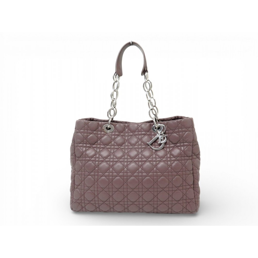 NEUF SAC A MAIN CHRISTIAN DIOR LADY SOFT CABAS CUIR CANNAGE TOTE HAND BAG 3900€