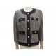 NEUF VESTE PIERRE BALMAIN EN COTON COURTE BOUTONS DORES L 42 NOIRE JACKET 2100€