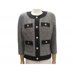 NEUF VESTE PIERRE BALMAIN EN COTON COURTE BOUTONS DORES L 42 NOIRE JACKET 2100€