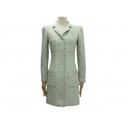 MANTEAU CHANEL P06367V04653 BOUTONS COCO + CC S 36 TWEED LAINE JACKET COAT 7000€