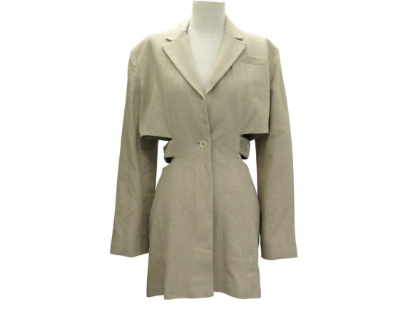 robe jacquemus bari blazer a decoupes m 38 en lin