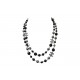 COLLIER CHANEL SAUTOIR PERLES NOIRES & LOGO C ARGENTE 115CM PEARL NECKLACE 1890€