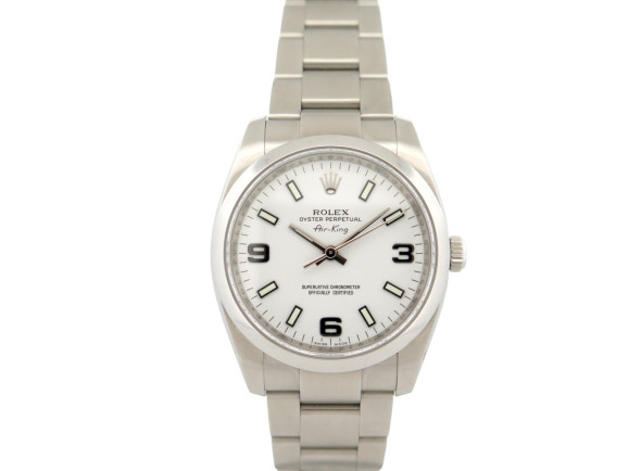 montre rolex air king 114200 34 mm en acier brosse