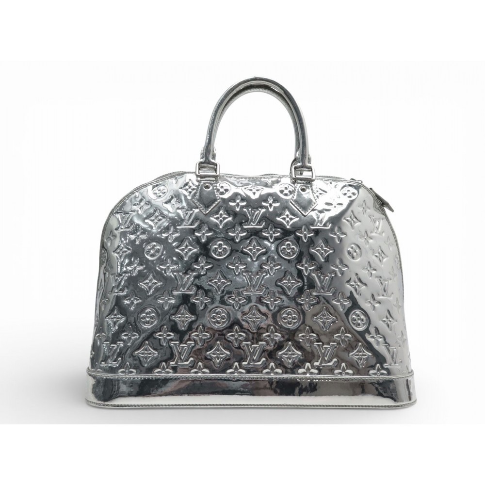 SAC A MAIN LOUIS VUITTON ALMA MM SILVER MONOGRAM ARGENTE LIMITED EDITION MIROIR