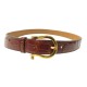 CEINTURE HERMES BOUCLE MANILLE 70 EN CUIR DE CROCODILE MARRON LEATHER BELT 3200€